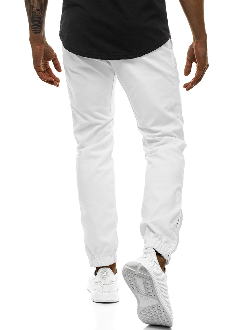 Moške hlače chino jogger bele OZONEE A/0952
