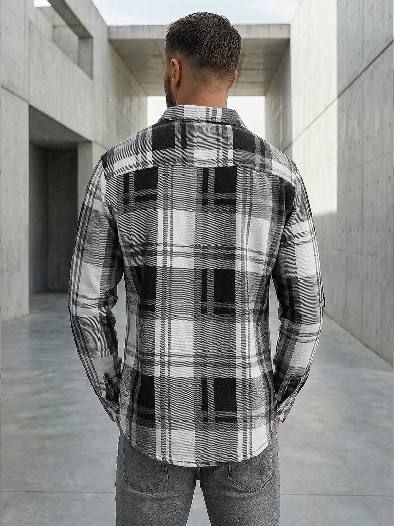 Moška srajca črno-bela OZONEE NB/MC728N/3Z