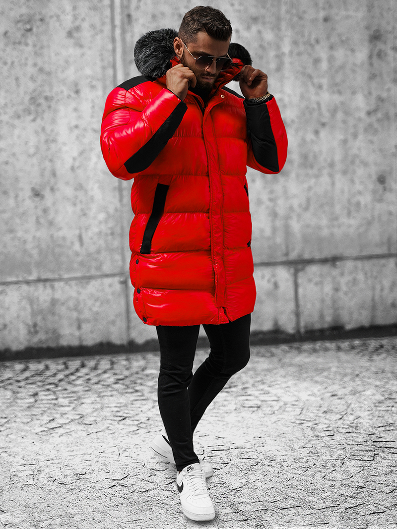 Moška zimska jakna rdeča OZONEE O/M800Z