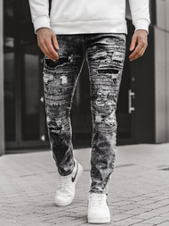 Moške kavbojke jogger grafitne OZONEE V/19194