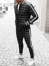 Komplet moški - jakna in hlače chino črni OZONEE DJ/5547