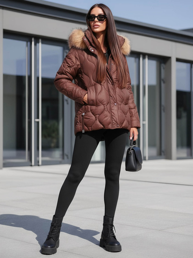 Ženska jakna čokolada OZONEE JS/5M3226/158Z