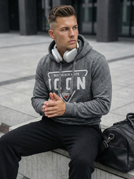 Moška jopa s kapuco grafitna OZONEE JS/8B1737/5