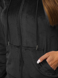 Ženski trenirka iz velurja črna OZONEE JS/8C1176/3Z