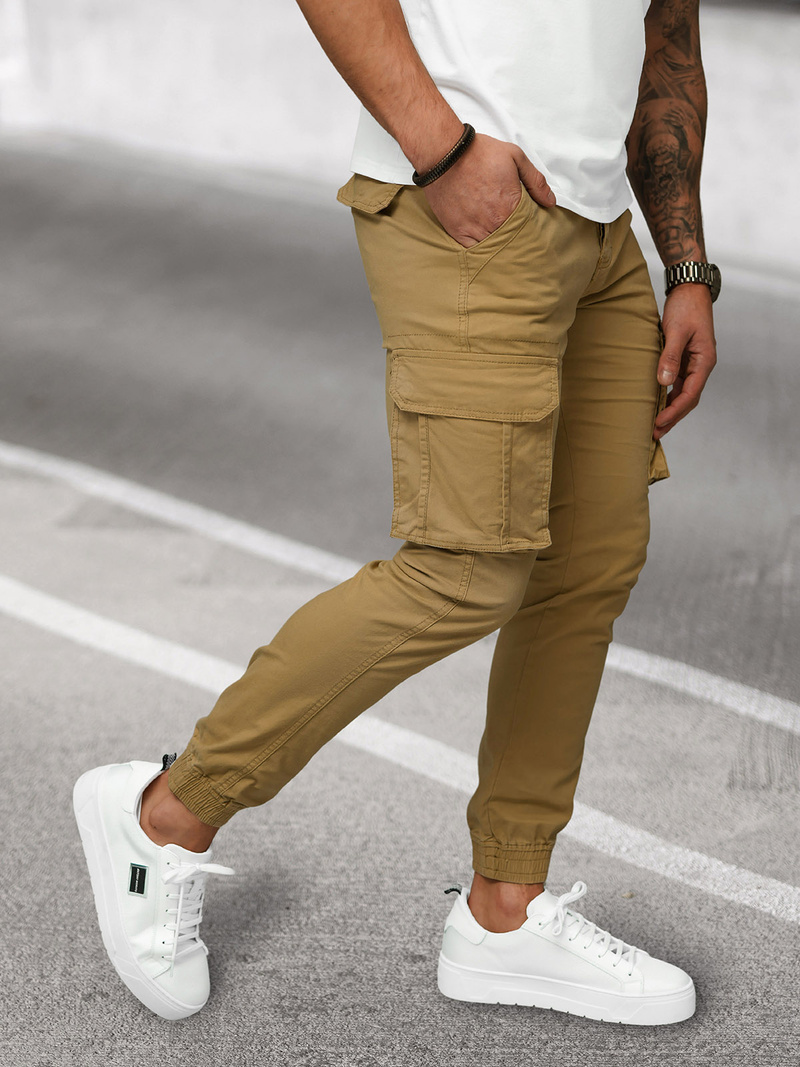 Moške Hlače Chino Jogger Bež OZONEE NB/MP0202KZ