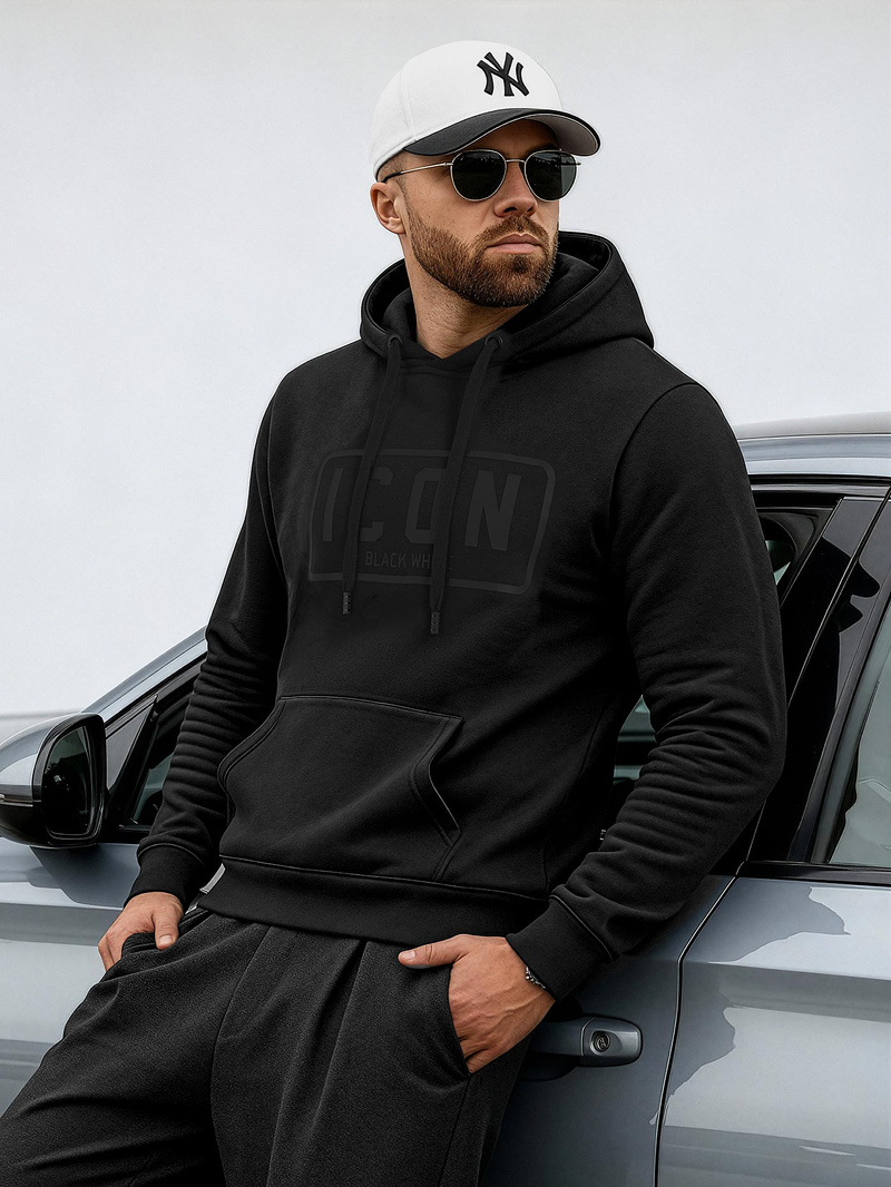 Moška jopa s kapuco črna OZONEE JS/8B1975/3