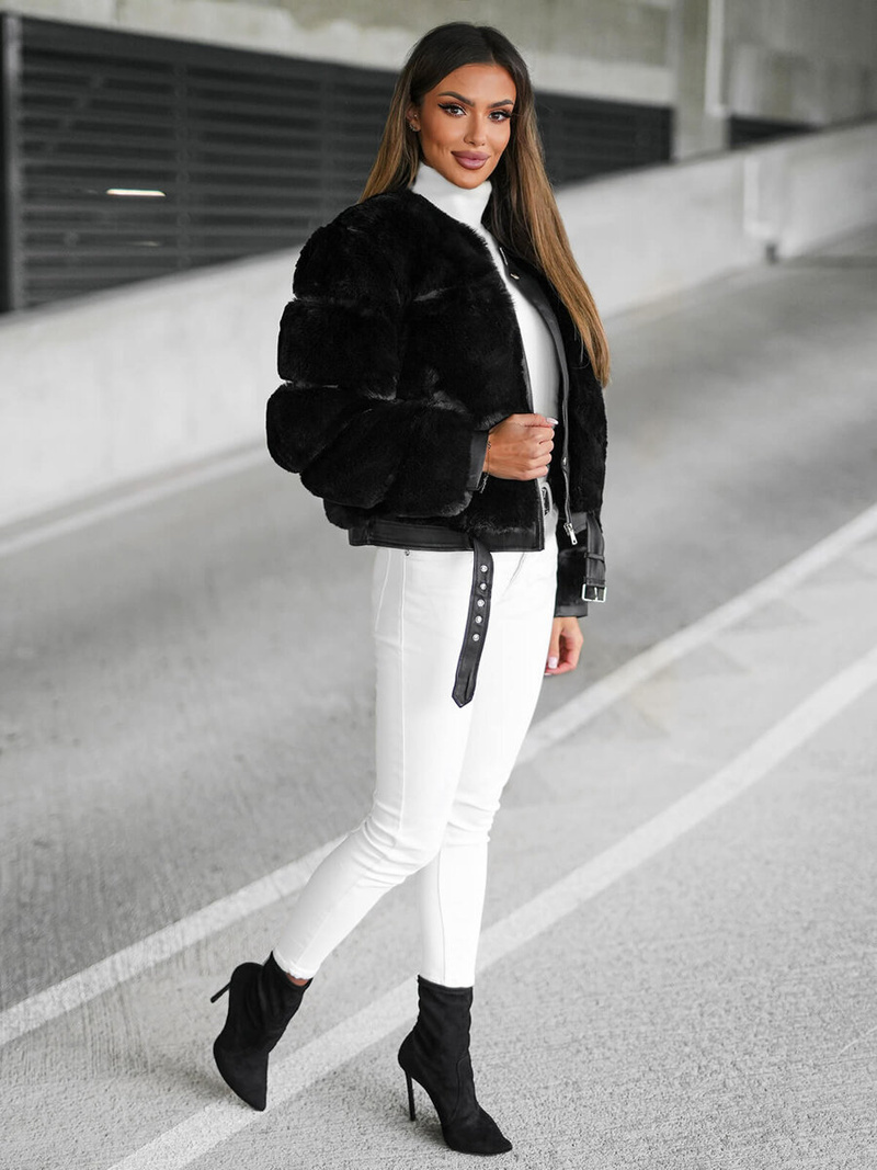 Ženska jakna črna OZONEE JS/11Z8080Z