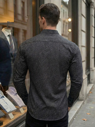 Moška srajca črna OZONEE V/V184Z