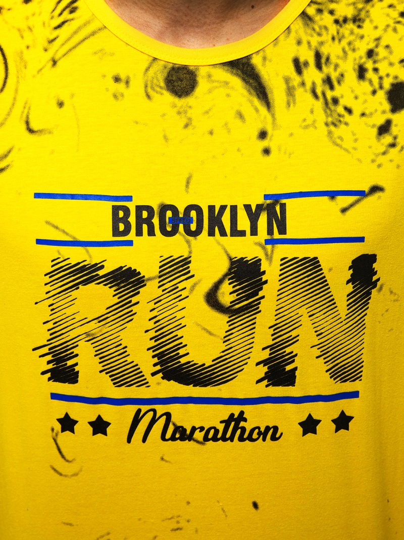 Moška majica brez rokavov rumena OZONEE JS/KS2075Z