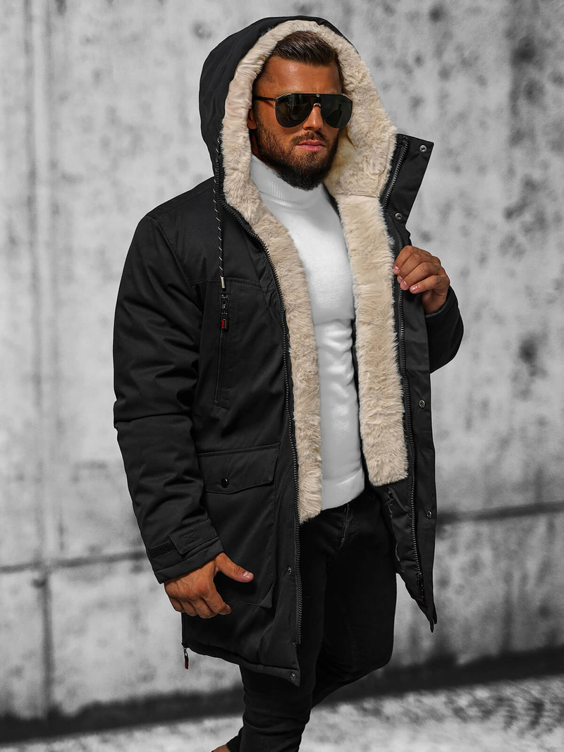 Moška zimska jakna črna OZONEE JS/5M3123/392