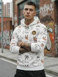 Moška jopa s kapuco bela OZONEE O/B266Z