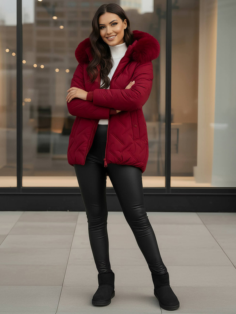 Ženska jakna bordo OZONEE JS/16M9296/06Z