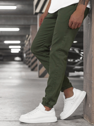 Moške hlače chino jogger zelene OZONEE JB/JP1145/8