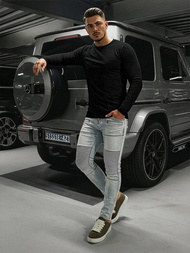 Moške kavbojke Svetlomodre OZONEE O/EM8889Z