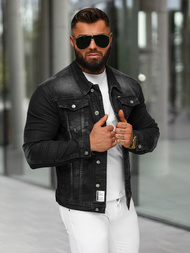 Moška jeans jakna črna OZONEE NB/MJ512N
