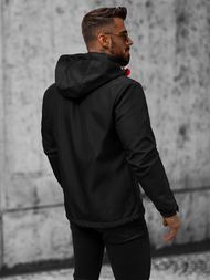 Moška softshell jakna s kapuco črno-rdeča OZONEE JS/HH022/1CZ