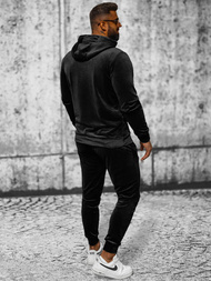 Moška trenirka iz velurja črna OZONEE JS/8C1171/3