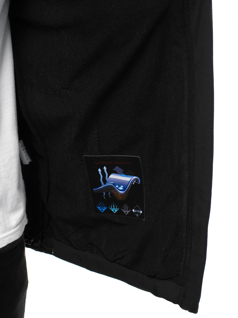 Moška softshell jakna s kapuco črno-rdeča OZONEE GE/12269Z