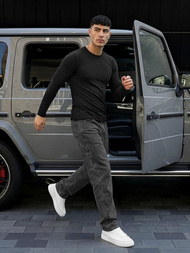 Moške kavbojke grafitne OZONEE O/KK2828/5Z