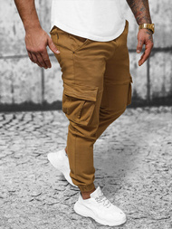 Moške hlače chino jogger temno camel OZONEE NB/MP0105KSZ
