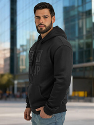 Moška jopa s kapuco črna OZONEE JS/8B1983/3