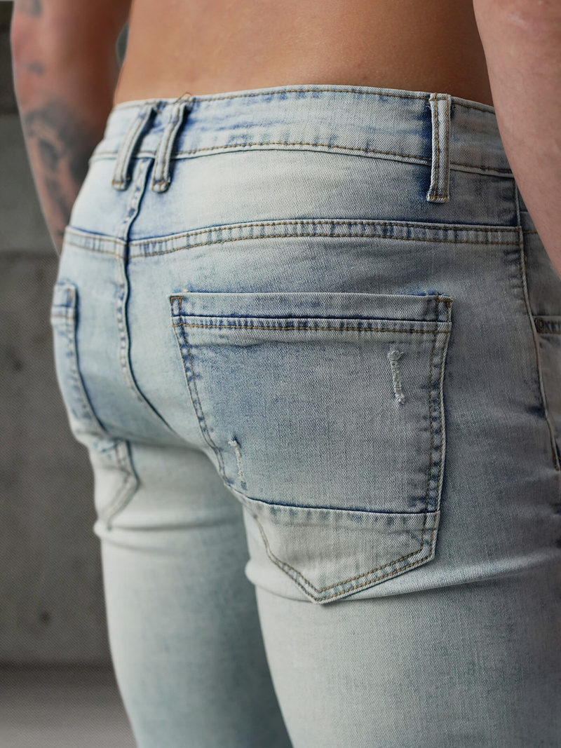 Moške kavbojke Svetlomodre OZONEE O/EM8889