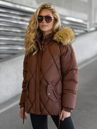 Ženska zimska jakna čokolada OZONEE JS/5M3329/158
