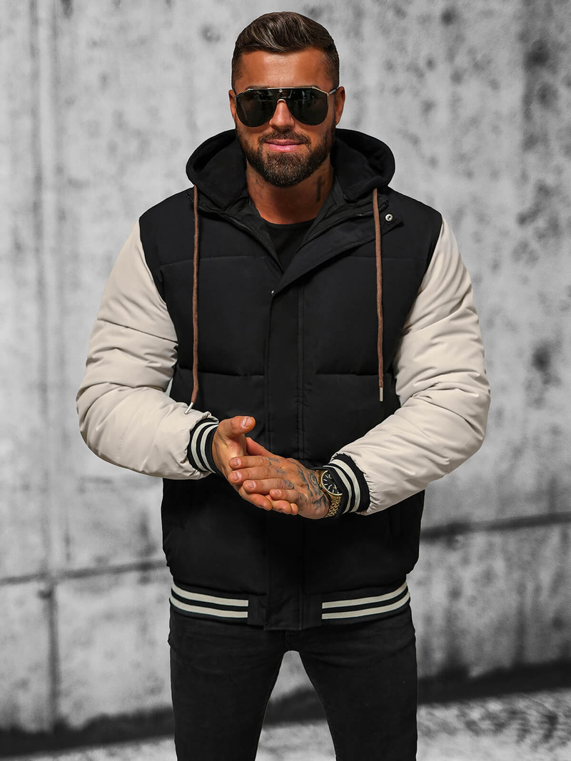 Moška jakna črna OZONEE JS/31M5002