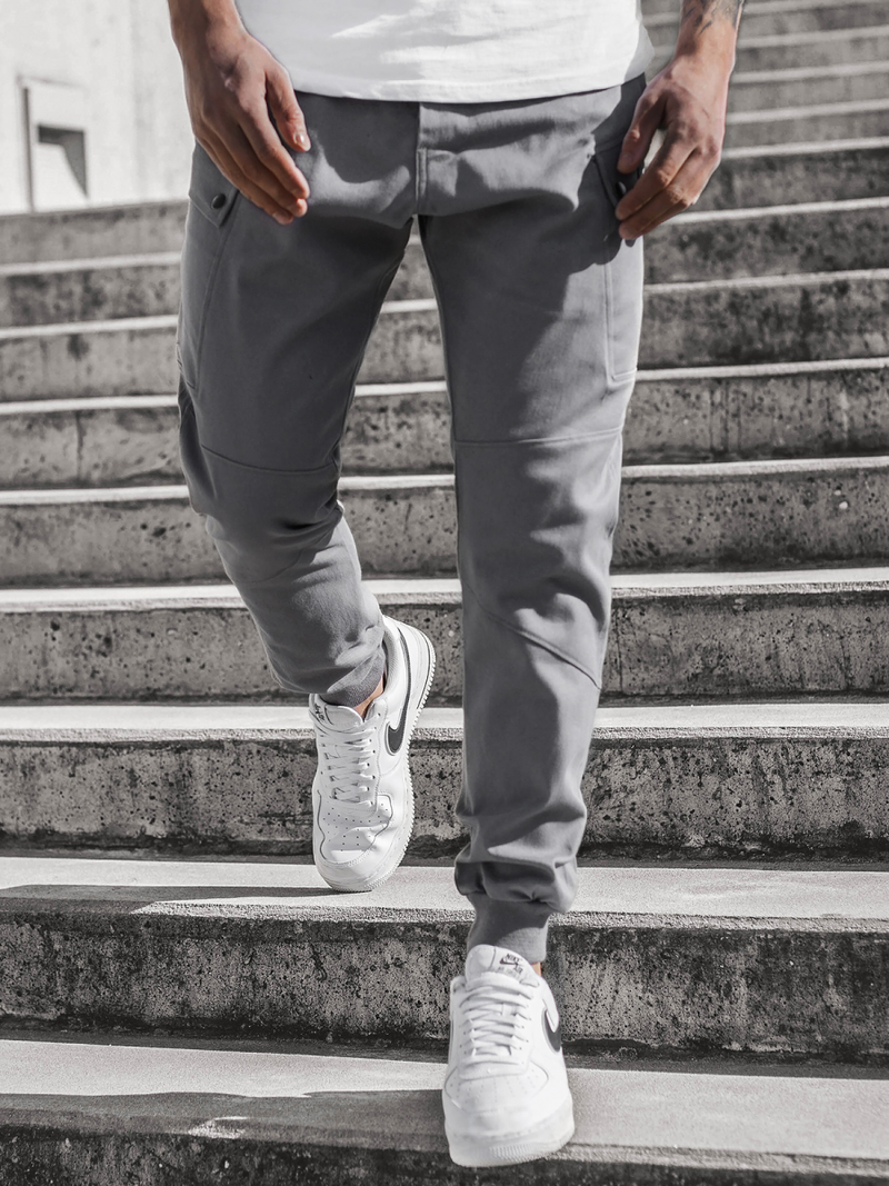 Moške hlače chino jogger sive OZONEE O/11103