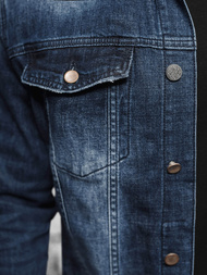 Moška jeans jakna šerpa temno-modra OZONEE NB/MJ516BSZ