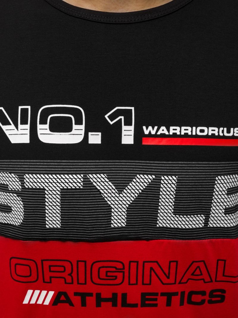 Moška majica črno-rdeča OZONEE JS/SS10900