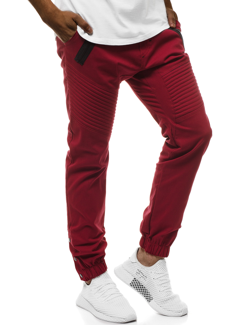 Moške hlače chino jogger bordo OZONEE A/0952