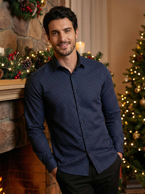 Moška srajca modra OZONEE V/V183Z