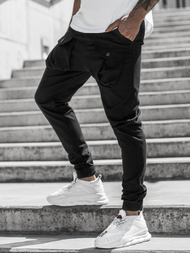 Moške hlače chino jogger črne OZONEE G/11144