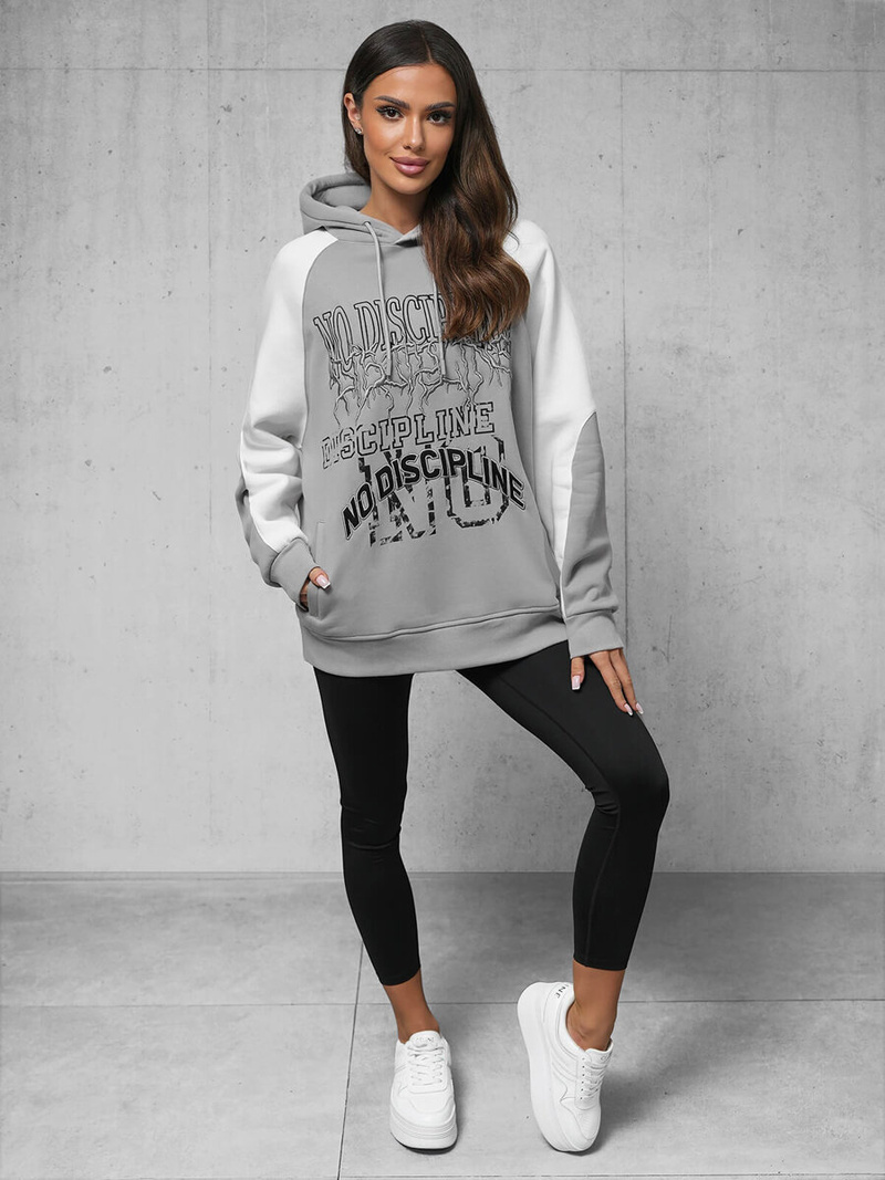 Jopa s kapuco siva OZONEE O/SWE23037Z