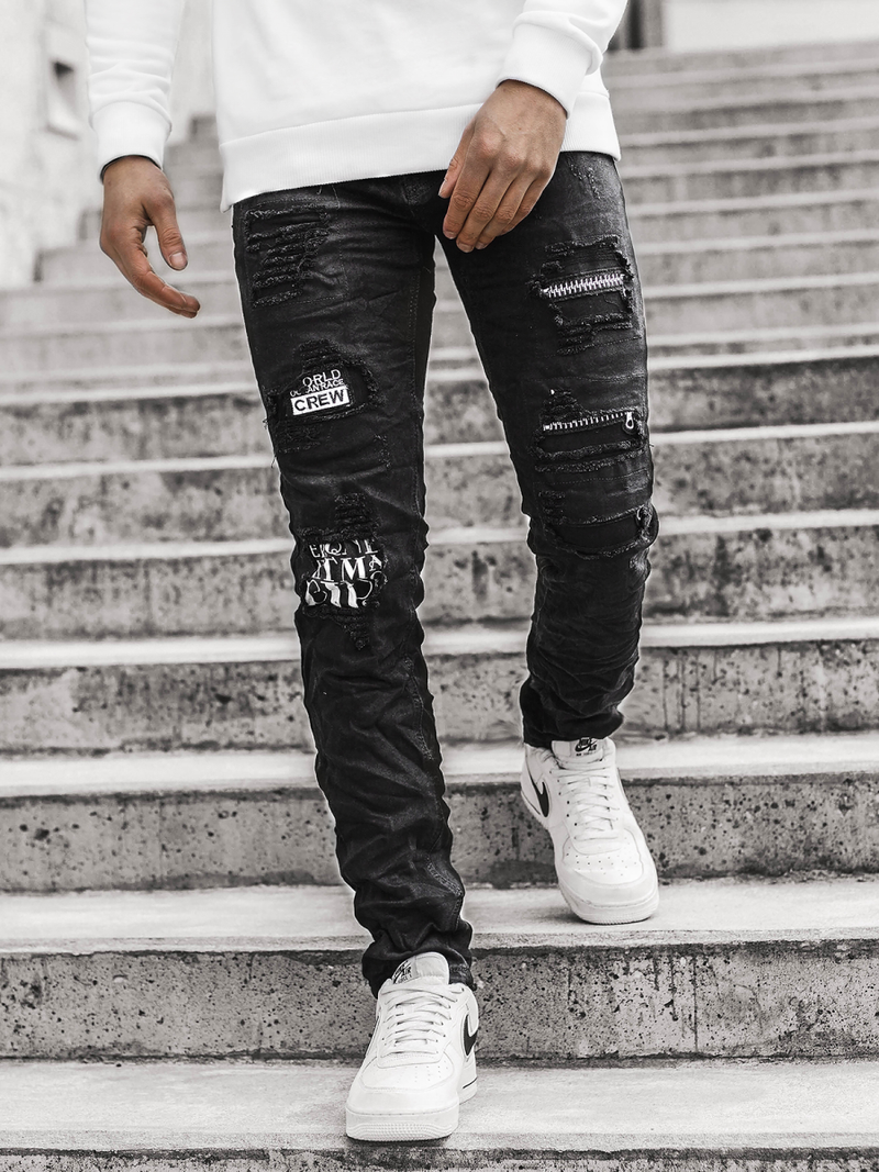 Moške kavbojke jogger črne OZONEE V/19401