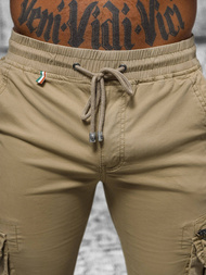 Moške Hlače Chino Jogger Bež OZONEE NB/MP0201K