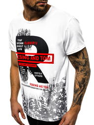 Moška majica bela OZONEE JS/KS1945