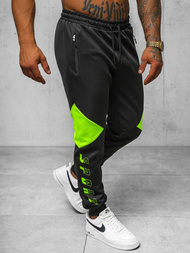 Moške športne hlače črno-zelene OZONEE JS/8K170