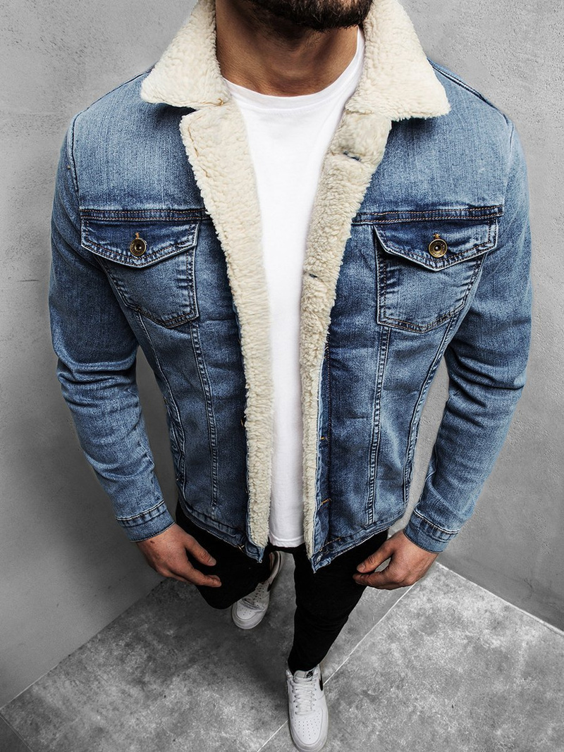 Moška jeans jakna svetlo-modra OZONEE BN/5941Z