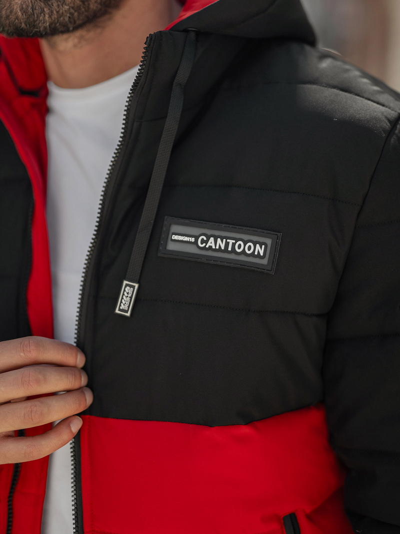 Moška zimska jakna črno-rdeča OZONEE JS/31M5083/270