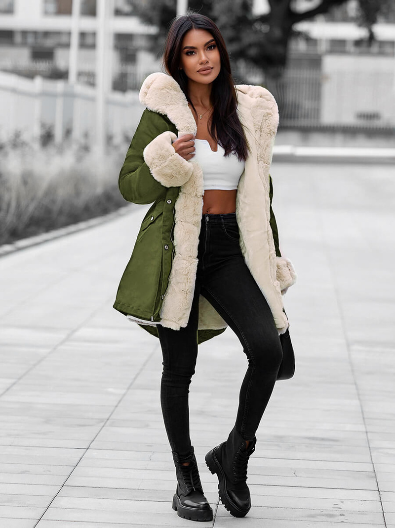 Ženska zimska jakna zelena OZONEE JS/M763/136Z