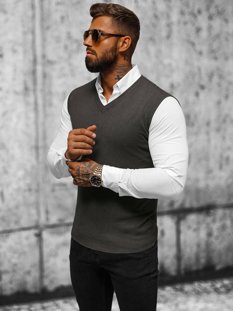 Moški pulover grafitne OZONEE NB/MM6005/3Z