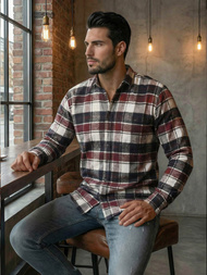 Elegantna moška srajca bordo OZONEE V/V174Z