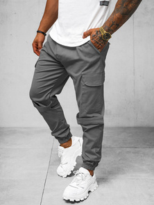 Moške Hlače Chino Jogger Sive OZONEE O/G3014Z