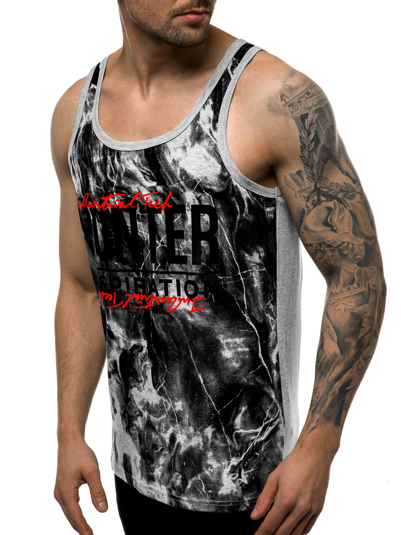 Moška majica brez rokavov siva OZONEE JS/SS11033