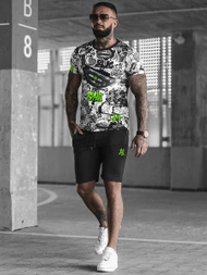 Moška trenirka belo-zelena OZONEE O/HM789Z