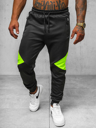 Moške športne hlače črno-zelene OZONEE JS/8K170