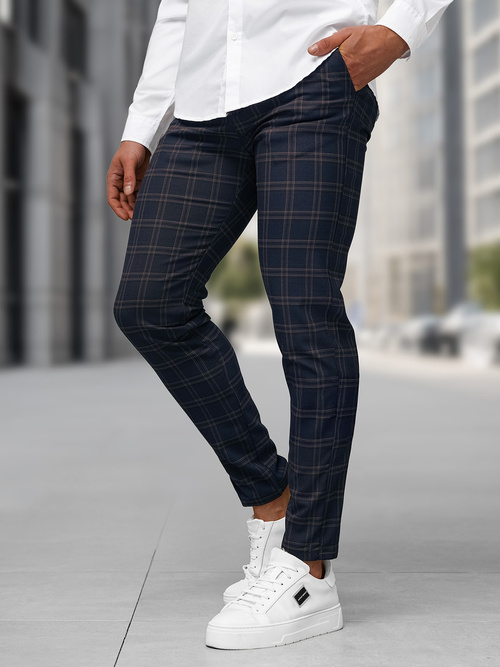 Moške hlače chino mornarsko modre OZONEE DJ/5632Z