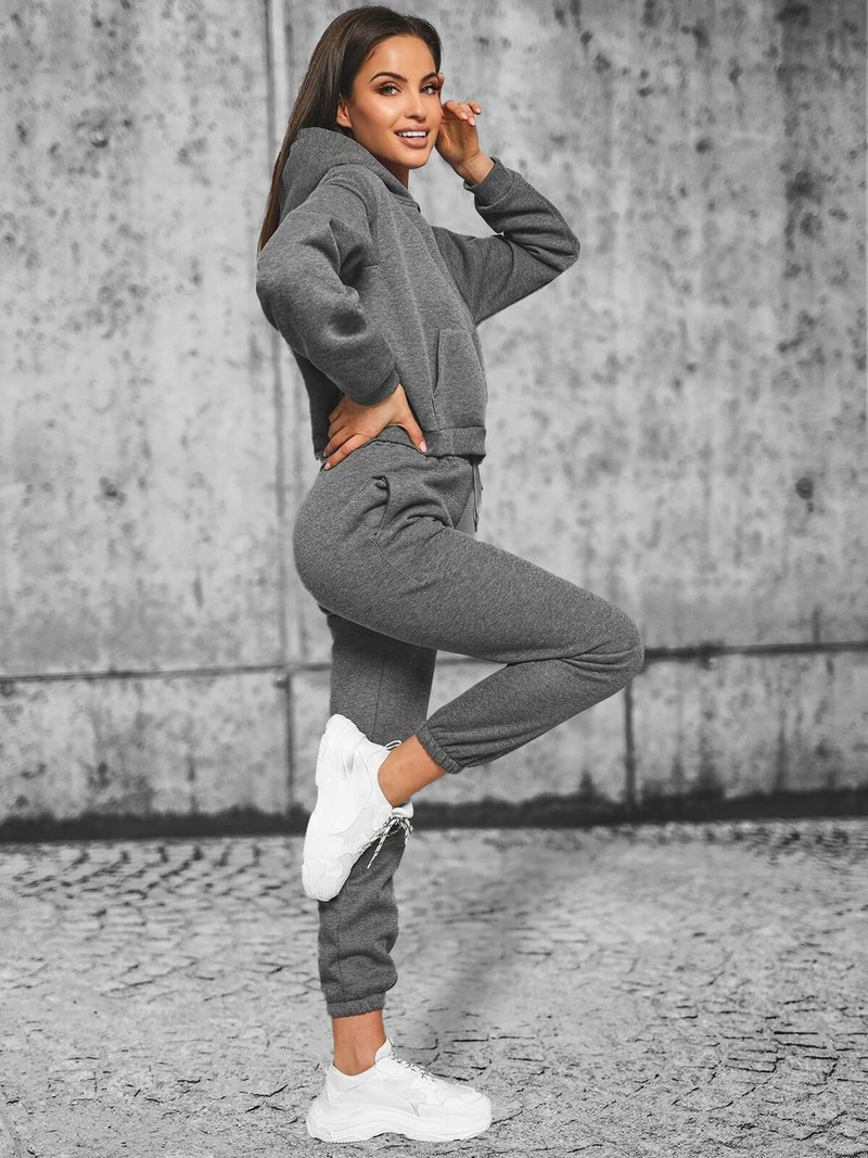 Ženski dvodelni komplet trenirka grafitni OZONEE JS/8C69/5